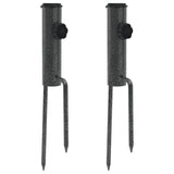 Vidaxx parasolstativer med stifter 2 stk 9x35 cm galvaniseret stål