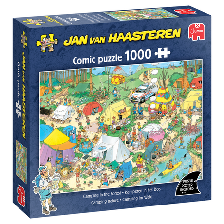 Jumbo Jan van Haasteren puslespil - camping i skoven, 1000 stk.