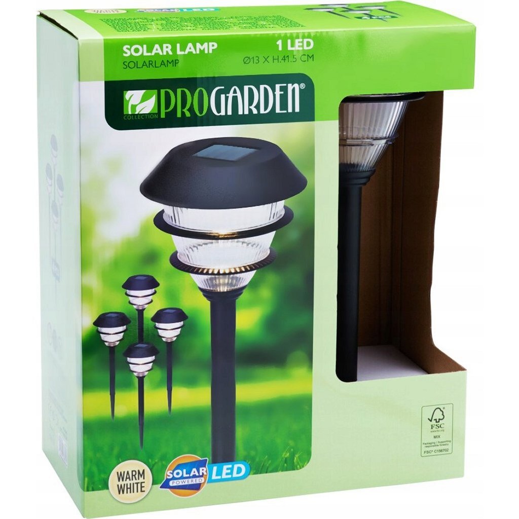 Pro garden solar tuinlampen 4 stuks zwart
