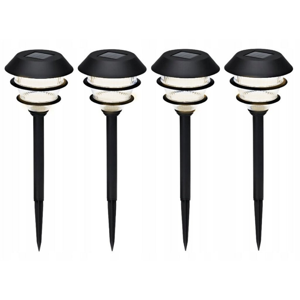 Pro garden solar tuinlampen 4 stuks zwart