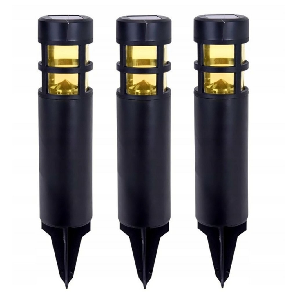 Pro garden solar tuinlampen 3 stuks zwart