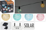 Pro garden gekleurde solar feestverlichting 10 kristalachtige lampen 2.7 meter lichtsnoer op zonne-energie