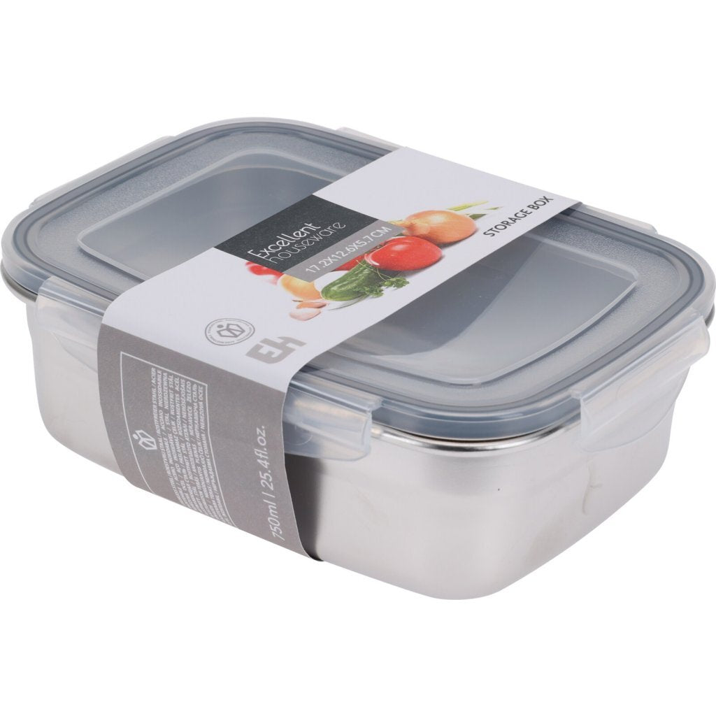 Excellent houseware voorraaddoos 750 ml rvs grijs