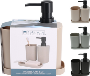 Zeeppomp badkamerset 3 in 1 assorti