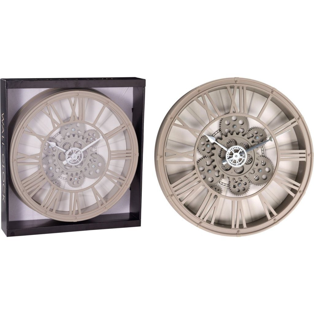 Overige merken analoge wandklok met roterend uurwerk 38.7 cm zand