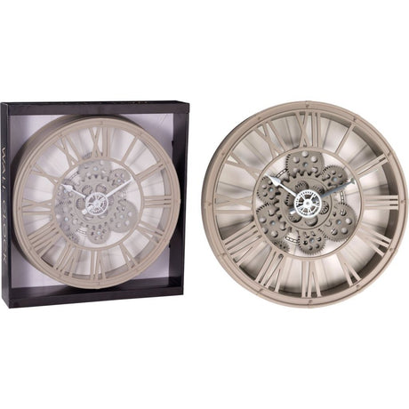 Overige merken analoge wandklok met roterend uurwerk 38.7 cm zand