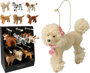Hangdeco hond 14cm 6 assorti