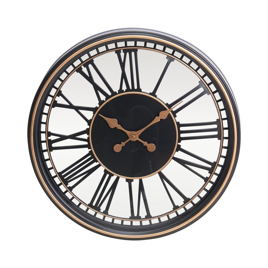 Overige merken analoge wandklok 49.5 cm zwart goud