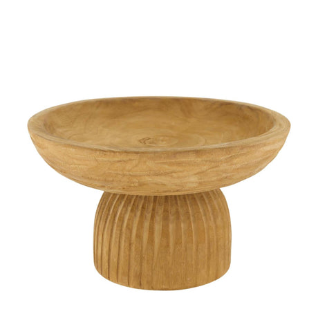 Dijk natural collections schaal hout op voet ø28x16cm