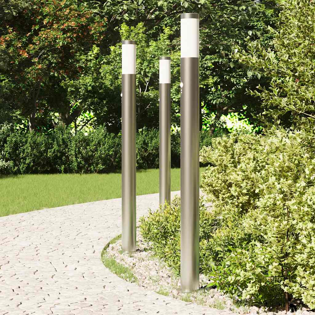VidaXL pullertbelysning med sensor 3 stk 110 cm rustfrit stål IP44