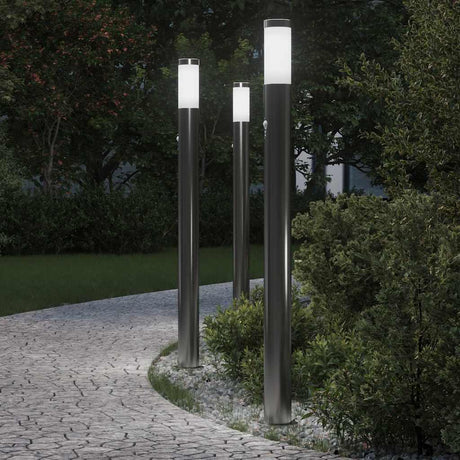 VidaXL pullertbelysning med sensor 3 stk 110 cm rustfrit stål IP44