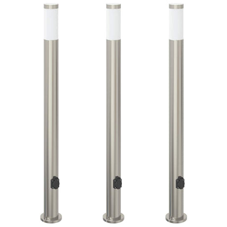 Vidaxx pullertbelysning med fatning 3 stk 110 cm rustfrit stål IP44
