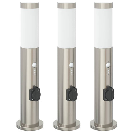 Vidaxx pullertbelysning med sensor og fatning 3 stk 50 cm rustfrit stål IP44