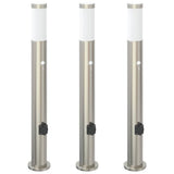 Vidaxx pullertbelysning med sensor og fatning 3 stk 80 cm rustfrit stål IP44