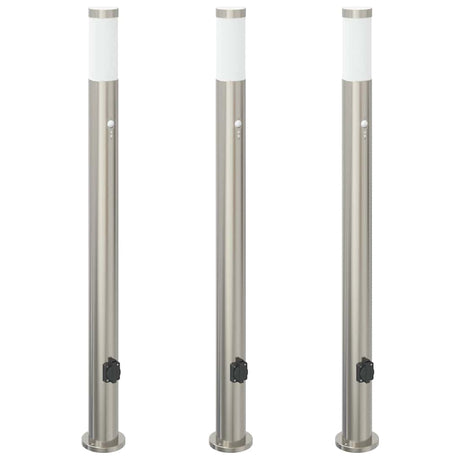 Vidaxx pullertbelysning med sensor og fatning 3 stk 110 cm rustfrit stål IP44
