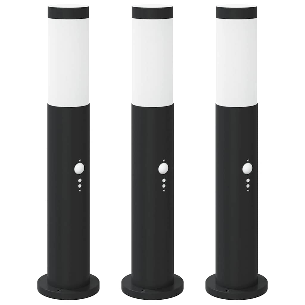 VidaXL pullertbelysning med sensor 3 stk 50 cm rustfrit stål IP44