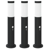 VidaXL pullertbelysning med sensor 3 stk 50 cm rustfrit stål IP44