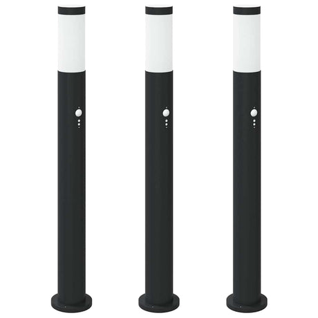 VidaXL pullertbelysning med sensor 3 stk 80 cm rustfrit stål IP44