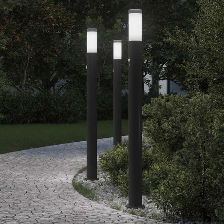 VidaXL pullertbelysning med sensor 3 stk 110 cm rustfrit stål IP44