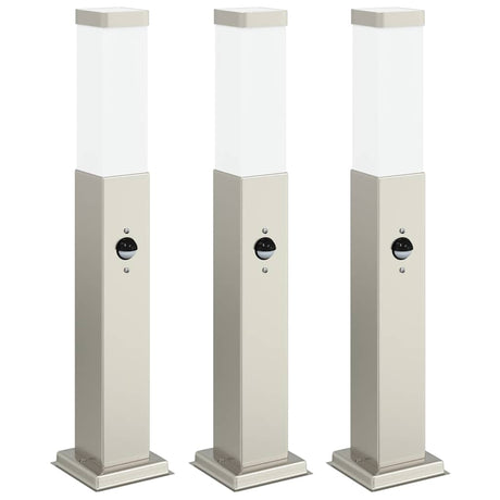 VidaXL pullertbelysning med sensor 3 stk 50 cm rustfrit stål IP44