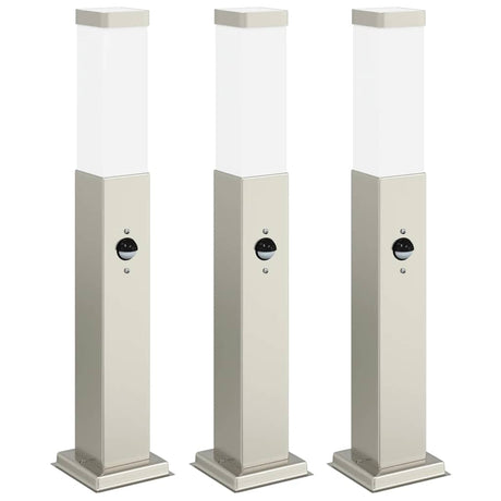 VidaXL pullertbelysning med sensor 3 stk 50 cm rustfrit stål IP44