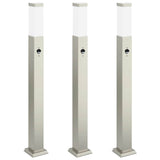 VidaXL pullertbelysning med sensor 3 stk 80 cm rustfrit stål IP44
