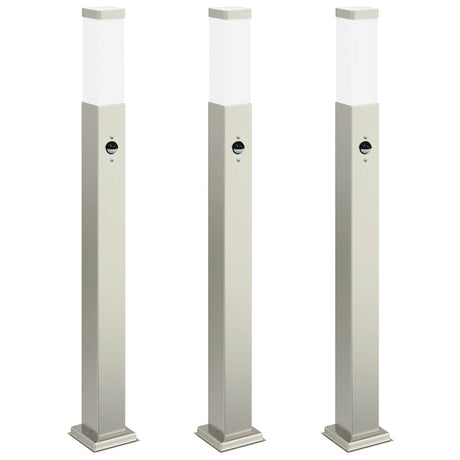 VidaXL pullertbelysning med sensor 3 stk 80 cm rustfrit stål IP44