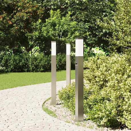 VidaXL pullertbelysning med sensor 3 stk 80 cm rustfrit stål IP44