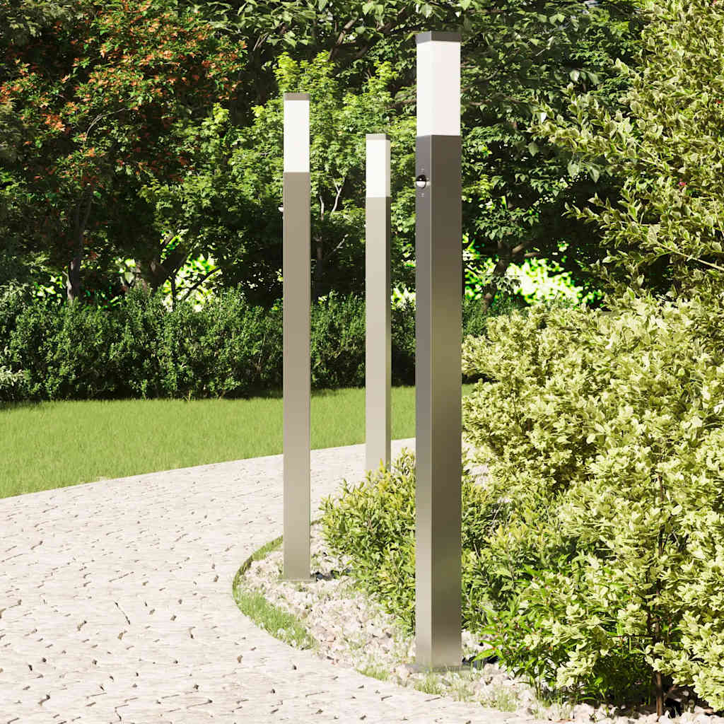 VidaXL pullertbelysning med sensor 3 stk 110 cm rustfrit stål IP44