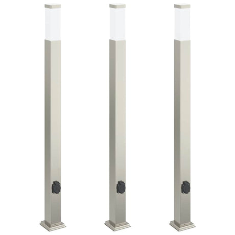 Vidaxx pullertbelysning med fatning 3 stk 110 cm rustfrit stål IP44