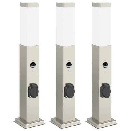 Vidaxx pullertbelysning med sensor og fatning 3 stk 50 cm rustfrit stål IP44