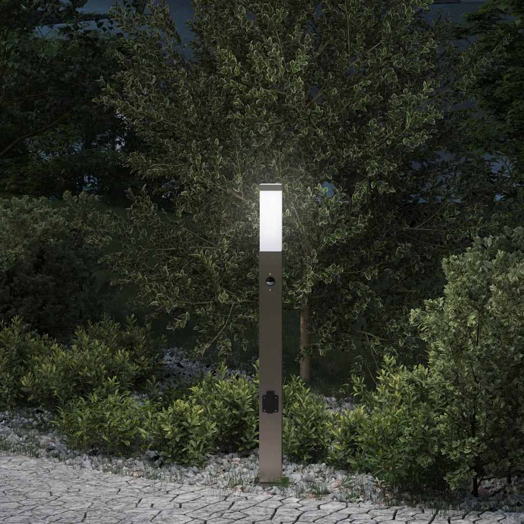 Vidaxl pullertlys med sensor og fatning 80 cm rustfrit stål IP44