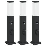 Vidaxx pullertbelysning med sensor og fatning 3 stk 50 cm sort IP44