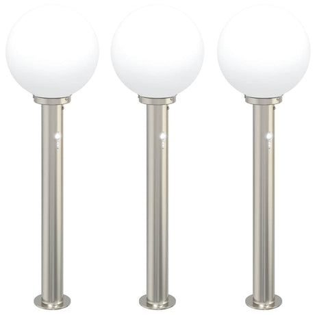 VidaXL pullertbelysning med sensor 3 stk 80 cm rustfrit stål IP44
