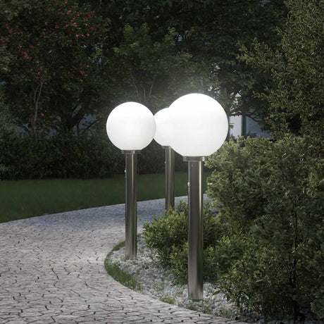 VidaXL pullertbelysning med sensor 3 stk 80 cm rustfrit stål IP44