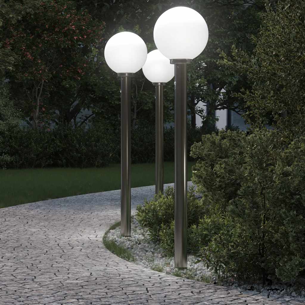 Vidaxx pullertbelysning med sensor 3 stk 120 cm rustfrit stål IP44