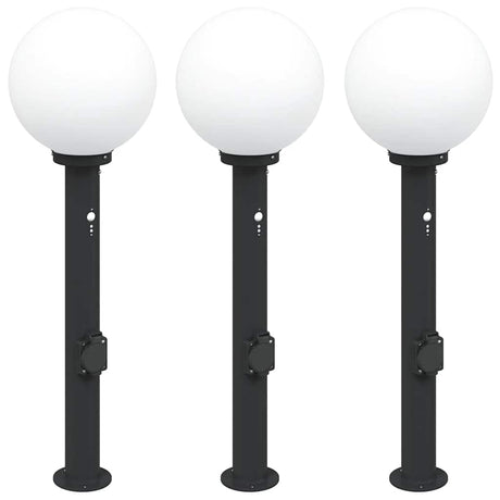 Vidaxx pullertbelysning med sensor og fatning 3 stk 80 cm sort IP44