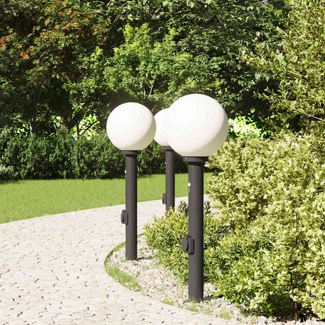 Vidaxx pullertbelysning med sensor og fatning 3 stk 80 cm sort IP44