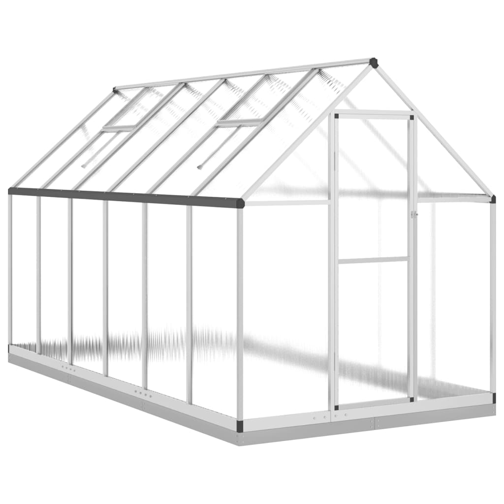 VidaXL Havedrivhus med grundramme 334x169x202 cm alu sølv