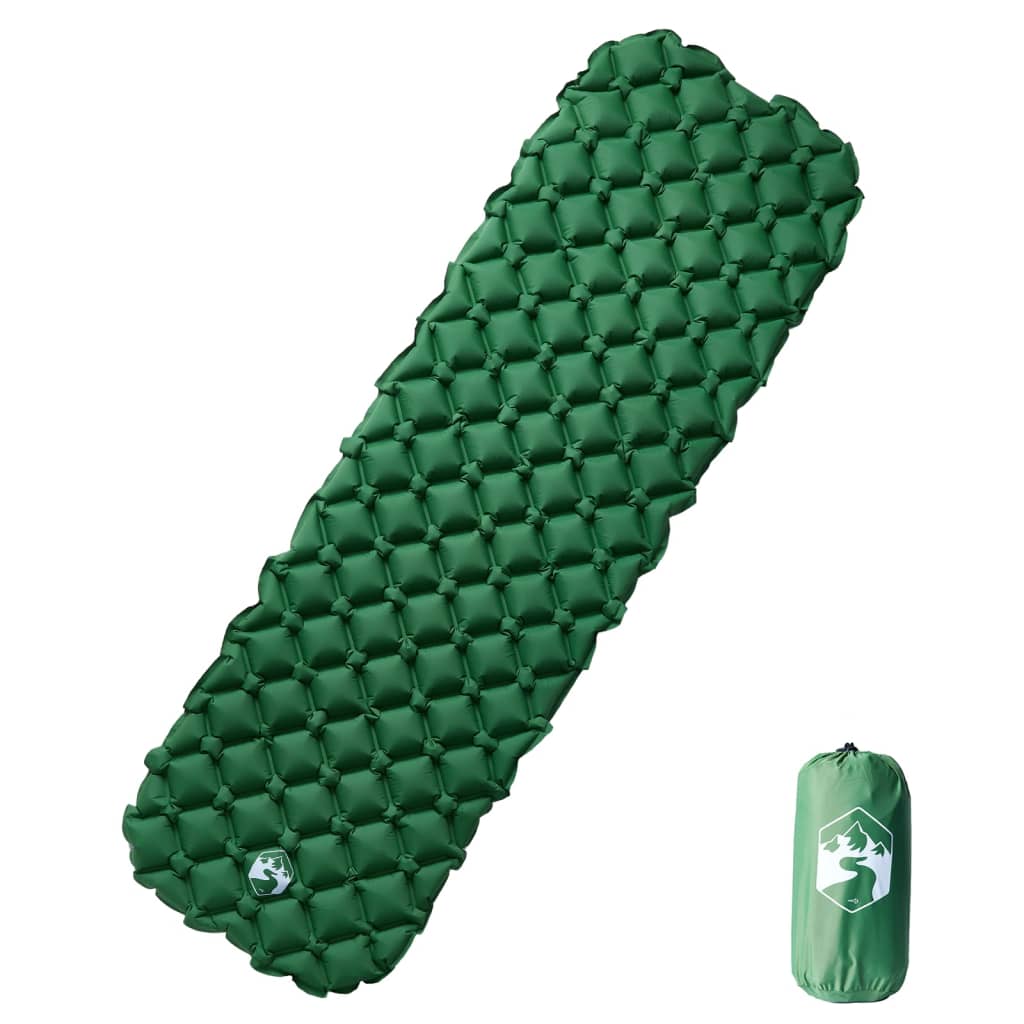 Vidaxx oppustelig campingmadras 190x58x6 cm 1-personers grøn
