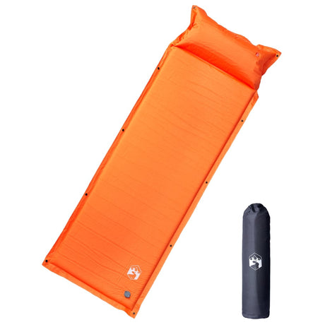 Vidaxl campingmadras med pude selvoppustelig 1-personers orange