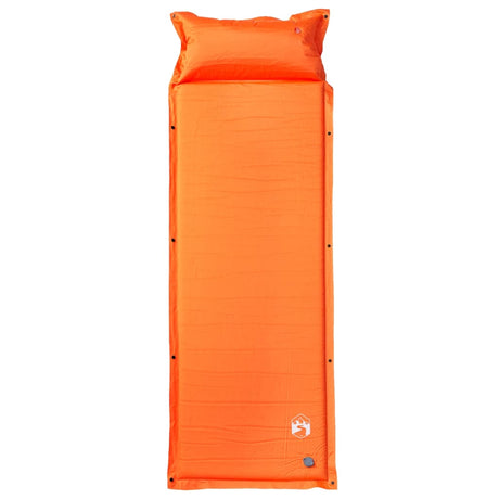 Vidaxl campingmadras med pude selvoppustelig 1-personers orange
