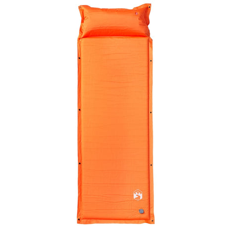 Vidaxl campingmadras med pude selvoppustelig 1-personers orange