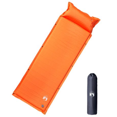 Vidaxl campingmadras med pude selvoppustelig 1-personers orange