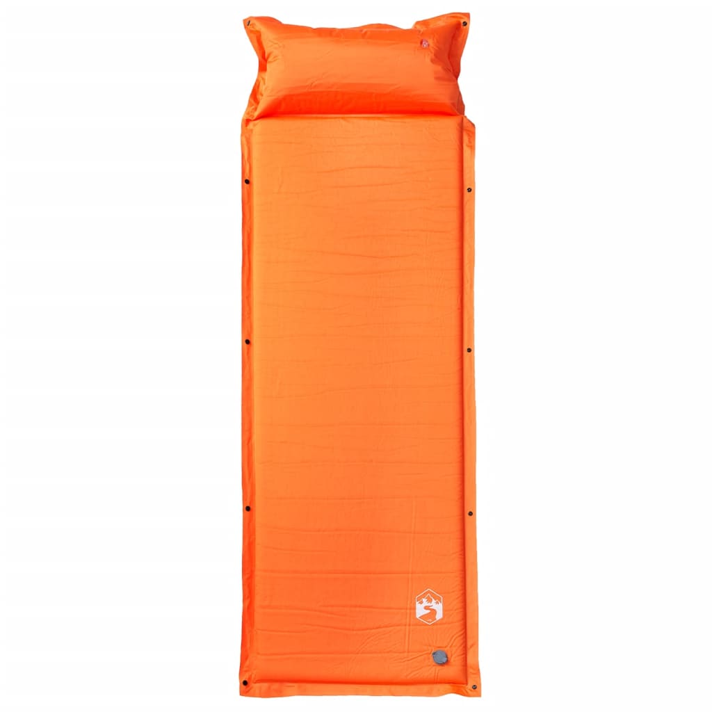 Vidaxl campingmadras med pude selvoppustelig 1-personers orange