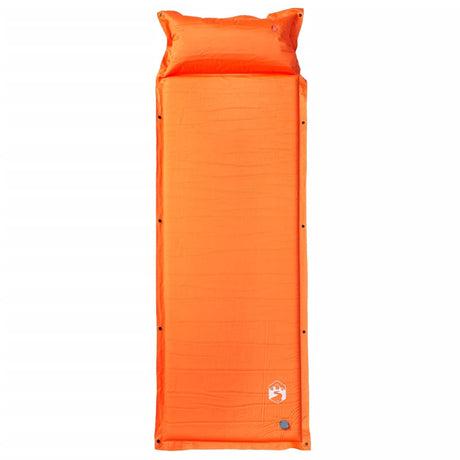 Vidaxl campingmadras med pude selvoppustelig 1-personers orange