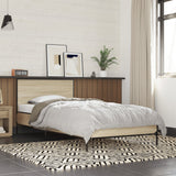 Vidaxl bedframe bewerkt hout en metaal sonoma eikenkleurig 75x190 cm