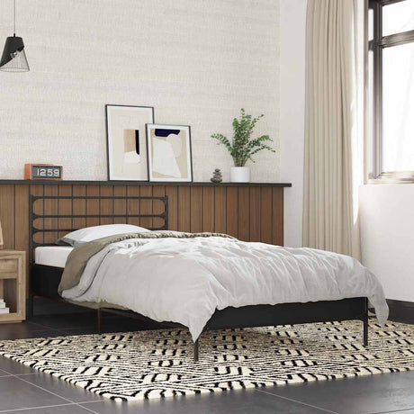 Vidaxl bedframe bewerkt hout en metaal zwart 100x200 cm
