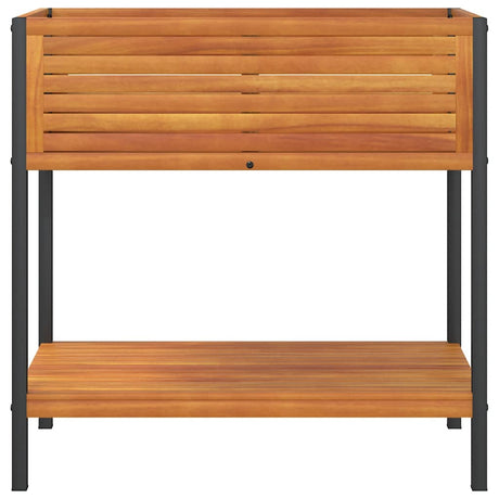 Vidaxx plantekasse med hylde 80x45x80 cm massivt akacietræ og stål