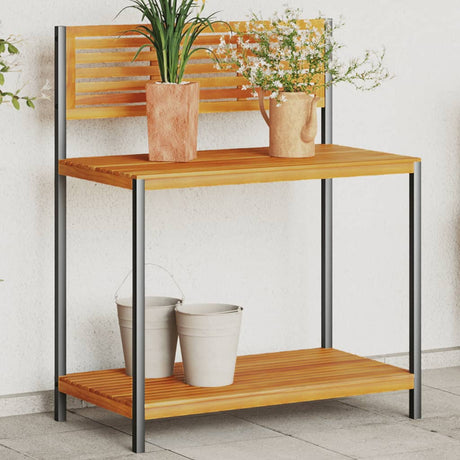Vidaxxl havearbejdsbord 90x50x110 cm massivt akacietræ og stål
